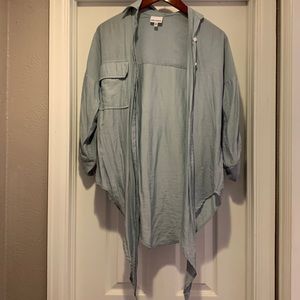 Skylar + Madison Chambray Tie Waist Top